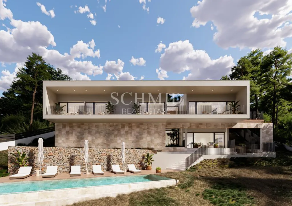 Moderne Neubau-Villa in Santa Ponsa mit Pool und Weitblick ins Tramuntanagebirge